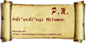 Pöstényi Milemon névjegykártya